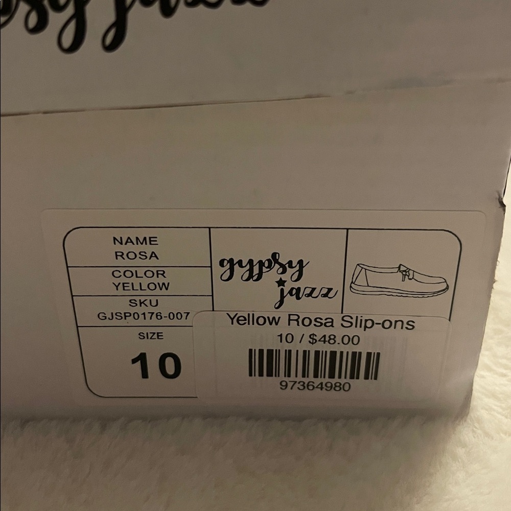 🖤NWT Yellow Rosa Slip-ons - Picture 7 of 7